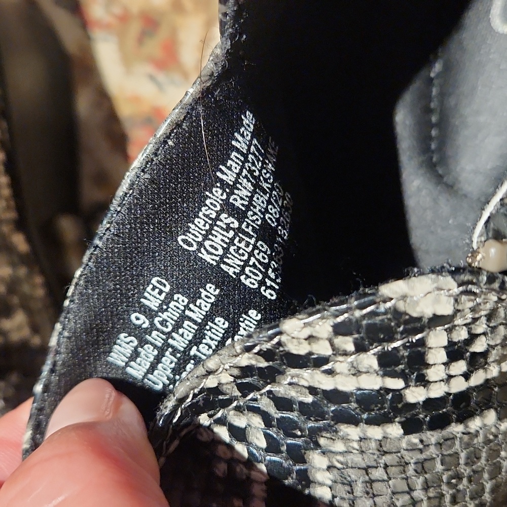 Grey Snake Pattern Booties - Size 9 - image 3